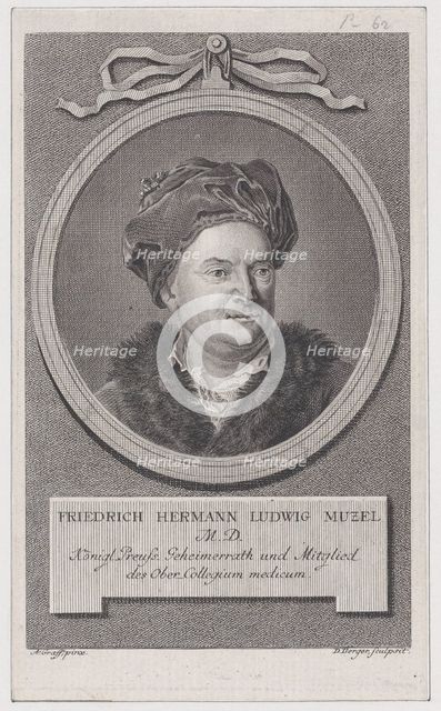 Portrait of Friedrich Ludwig Hermann Muzel, ca. 1778. Creator: Daniel Berger.