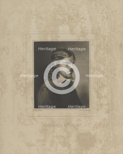 Portrait of Friedrich Rückert (1788-1866) , 1840s. Creator: Schultheiss, Albrecht Fürchtegott (1823-1909).