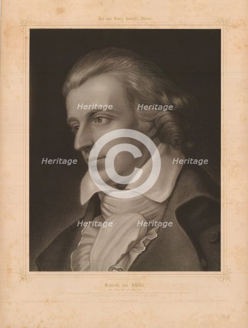 Portrait of Friedrich von Schiller (1759-1805). Artist: Arnst, Adam (active Mid of 19th cen.)