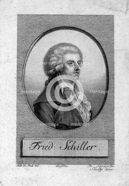 Portrait of Friedrich von Schiller (1759-1805). Artist: Stock, Dora (1759-1832)
