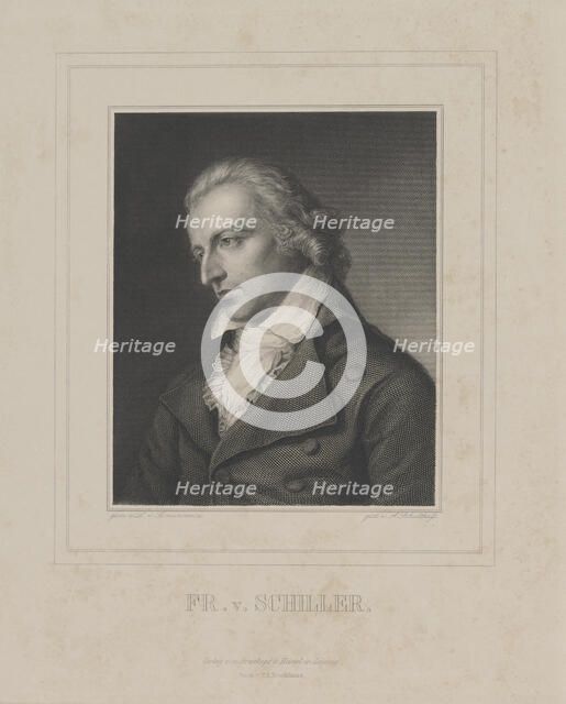 Portrait of Friedrich von Schiller (1759-1805), c. 1840. Creator: Schultheiss, Albrecht Fürchtegott (1823-1909).