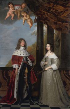 Portrait of Friedrich Wilhelm (1620-88), Elector of Brandenburg, and his Wife Louise Henri..., 1647. Creator: Gerrit van Honthorst