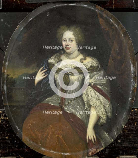 Portrait of Frouck, Baroness van Aylva, Wife of Hans Willem van Aylva after 1658, 1693-1717. Creator: Hendrik de Valk.