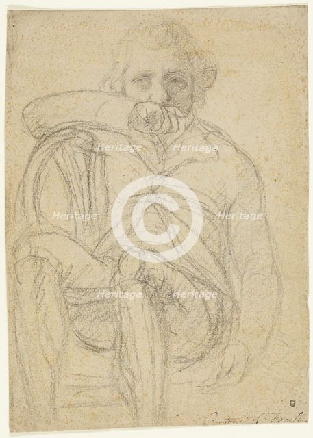 Portrait of Fuseli (recto); Sketch of a Hand (verso), 1761/1825 (recto); 1770/80 (verso). Creator: Henry Fuseli.