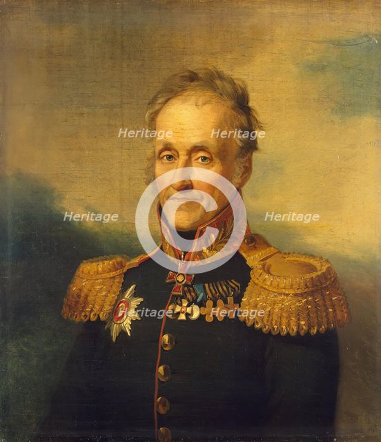 Portrait of Fyodor I. Saunders (1755-1836), 1823. Creator: Workshop of George Dawe.