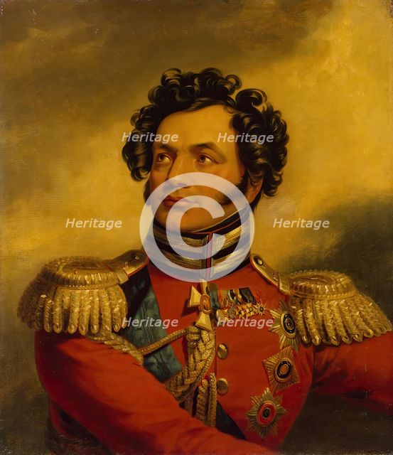 Portrait of Fyodor P. Uvarov (1769-1824) (the artist's replica ?), 1824. Creator: Workshop of George Dawe.