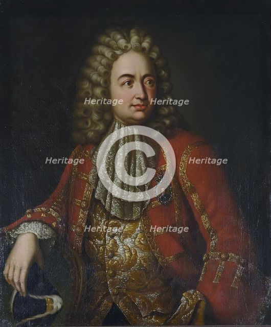 Portrait of G.D.Stroganov, 1750. Creator: Unknown.