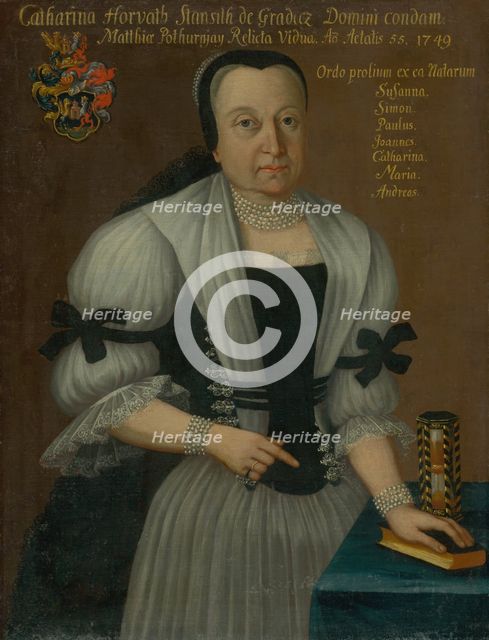 Portrait of Katarína Horvath-Stancic, aged fifty-five, 1749. Creator: Ján Gottlieb Kramer.