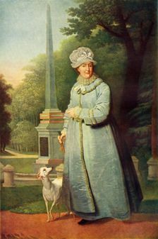Portrait of Katherine II in the Tsarskoye Selo Park c1810, (1965). Creator: Vladimir Borovikovsky