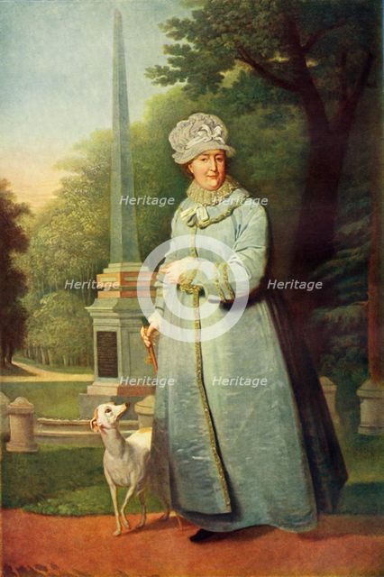 'Portrait of Katherine II in the Tsarskoye Selo Park', c1810, (1965). Creator: Vladimir Borovikovsky.