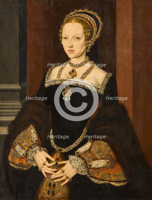 Portrait of Katherine Parr (1512-1548), Queen of England and Ireland , 1547. Creator: Master John (active 1544-1545).