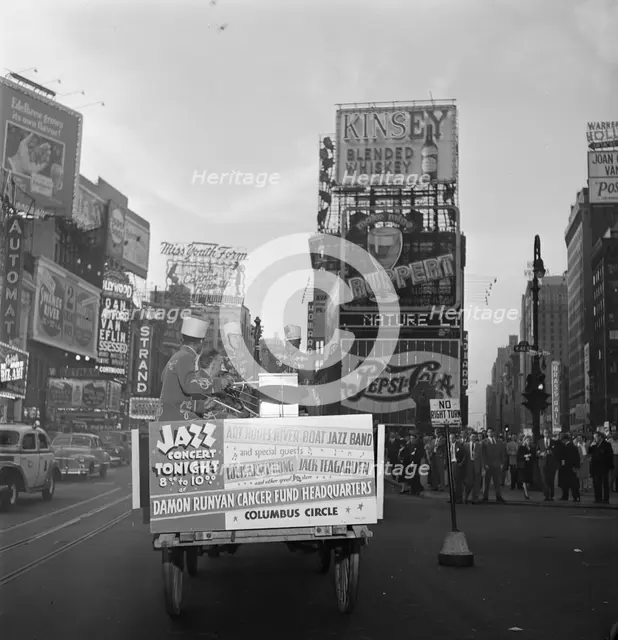 Portrait of Kaiser Marshall, Art Hodes, Sandy Williams, Cecil (Xavier)...Times Square, N.Y., 1947. Creator: William Paul Gottlieb.