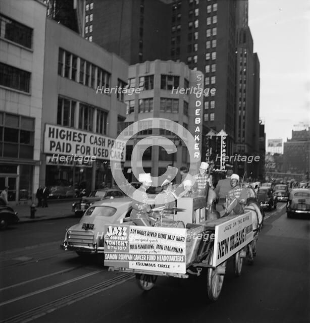 Portrait of Kaiser Marshall, Art Hodes, Sandy Williams, Cecil (Xavier)...Times Square, N.Y., 1947. Creator: William Paul Gottlieb.