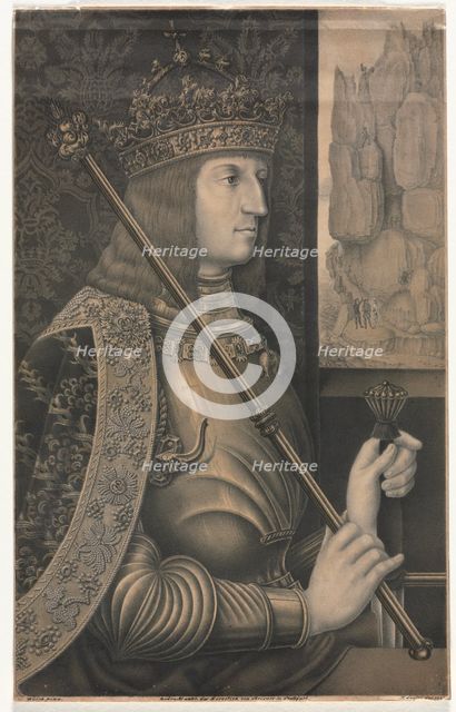 Portrait of Kaiser Maximilian I with Crown and Scepter, 1825. Creator: Florentin Lauter (German).