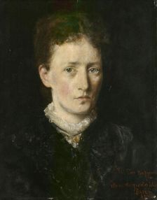 Portrait of Karen Marie Bætzmann, b. Fougner, probably 1880. Creator: Hans Heyerdahl