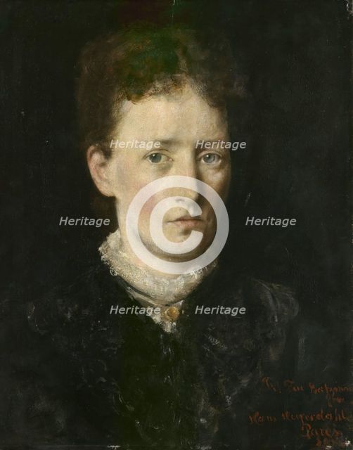 Portrait of Karen Marie Bætzmann, b. Fougner, probably 1880. Creator: Hans Heyerdahl.