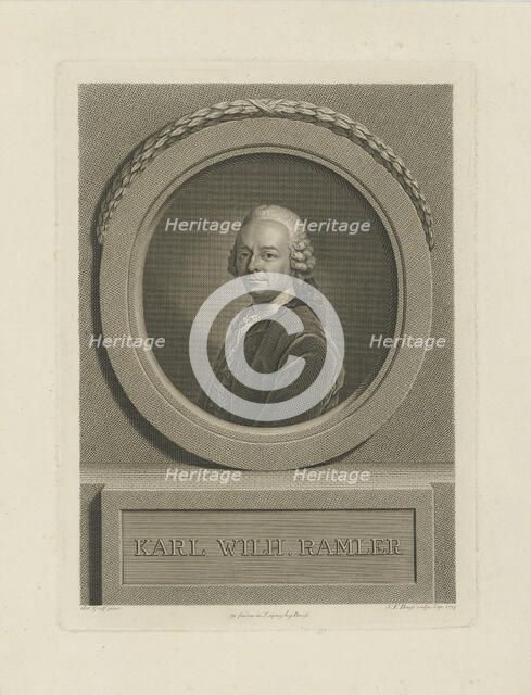 Portrait of Karl Wilhelm Ramler (1725-1798) , 1774. Creator: Bause, Johann Friedrich (1738-1814).