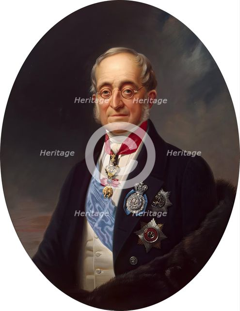 Portrait of Karl Nesselrode, 1859. Creator: Georg von Bothmann.