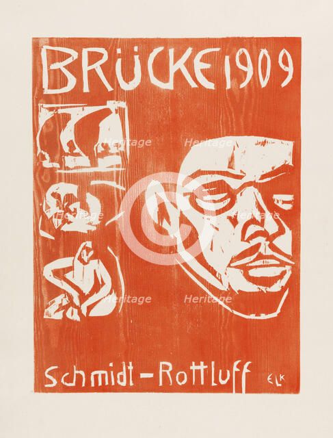 Portrait of Karl Schmidt-Rottluff. Cover of the IV. Annual Portfolio of the Artist Group Brücke,1909 Creator: Kirchner, Ernst Ludwig (1880-1938).