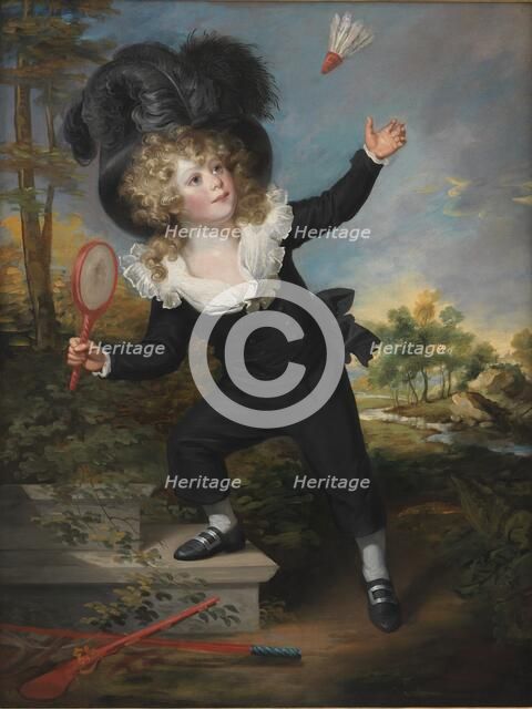 Portrait of Kennett Dixon playing shuttlecock, 1788-1792. Creator: Sir William Beechey.