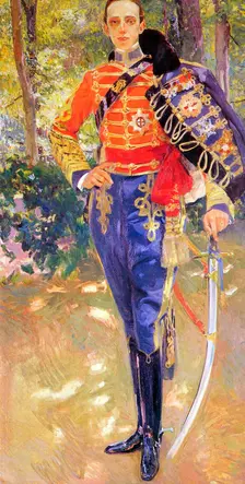Portrait of King Alfonso XIII in a Hussar's Uniform 1907. Artist: Joaquin Sorolla y Bastida