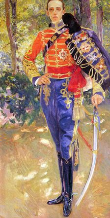 Portrait of King Alfonso XIII in a Hussar's Uniform 1907. Artist: Joaquin Sorolla y Bastida