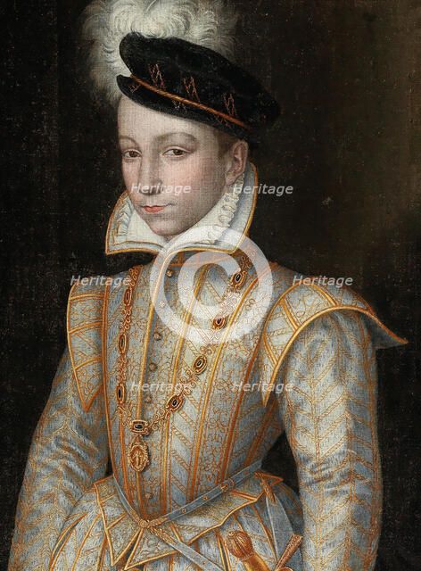 Portrait of King Charles IX of France (1550-1574), c. 1560. Creator: Anonymous.