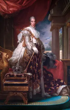 Portrait of King Charles X of France in his coronation robes, c1824. Artist: Francois Pascal Simon Gerard