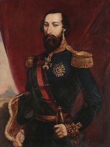Portrait of King Ferdinand II of Portugal (1816-1885), c1856. Creator: Bordalo Pinheiro, Manuel Maria (1815-1880)