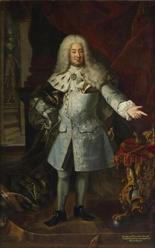 Portrait of King Frederick I of Sweden (1676-1751), First half of the 18th cent.. Creator: Schroeder, Georg Engelhard (1684-1750)