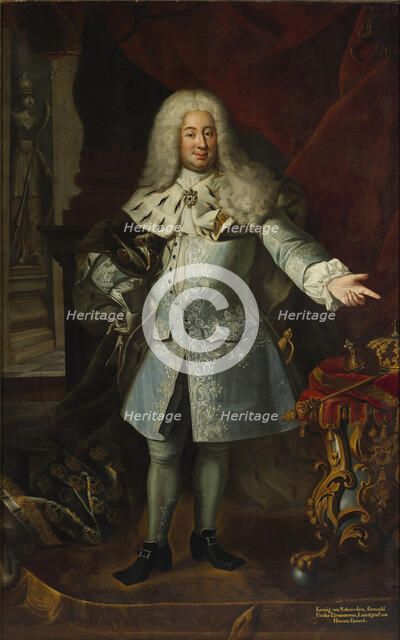 Portrait of King Frederick I of Sweden (1676-1751), First half of the 18th cent.. Creator: Schroeder, Georg Engelhard (1684-1750).