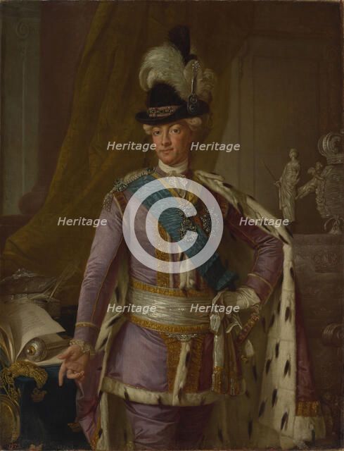 Portrait of King Gustav III of Sweden (1746-1792), 1779. Creator: Krafft, Per, the Elder (1724-1793).