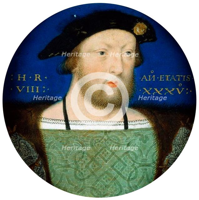 Portrait of King Henry VIII of England, c. 1525. Artist: Horenbout (Hornebolte), Lucas (1490/95-1544)