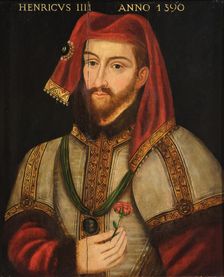 Portrait of King Henry IV of England (1367-1413) with a rose. Creator: Scrots (Scrotes), William (Guillim), (after)