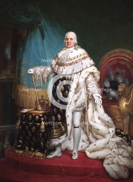 Portrait of King Louis XVIII of France, 1824. Artist: Francois Pascal Simon Gerard.