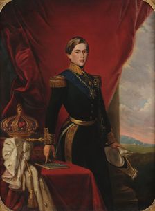 Portrait of King Pedro V of Portugal (1837-1861). Creator: Bordalo Pinheiro, Manuel Maria (1815-1880)