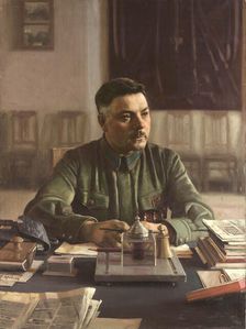 Portrait of Kliment Voroshilov (1881-1969) in his Office, 1929. Creator: Brodsky, Isaak Izrailevich (1884-1939)
