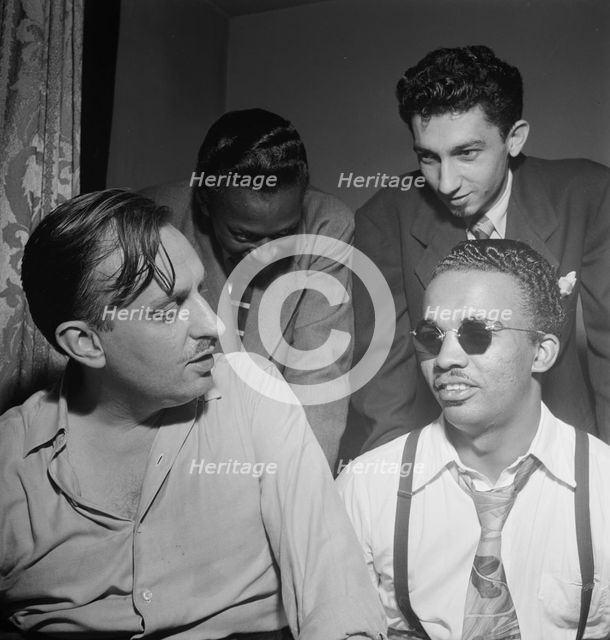 Portrait of Howard McGhee, Brick Fleagle, and Miles Davis, New York, N.Y., ca. Sept. 1947. Creator: William Paul Gottlieb.