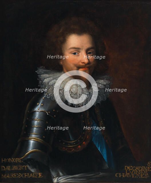 Portrait of Honoré d'Albert, Duc de Chaulnes, wearing armour and the sash of the Order of the Holy S Creator: Dumonstier, Daniel (1574-1646).