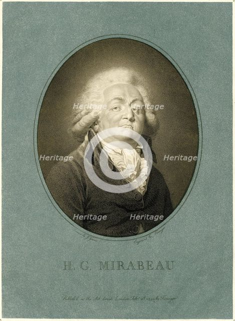 Portrait of Honoré Gabriel Riqueti, comte de Mirabeau (1749-1791), 1793.