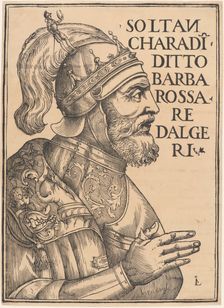 Portrait of Hayreddin Barbarossa (1478-1546), 1535. Creator: Giunta (Giunti), Luca Antonio (Lucantonio) de (1457-1538)