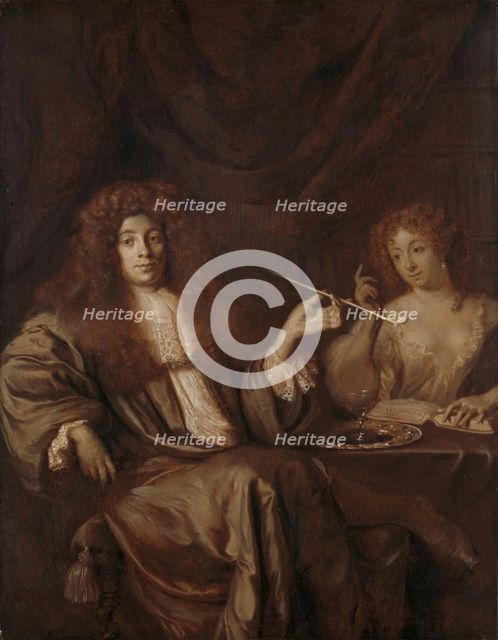 Portrait of Hadriaan Beverland with a Prostitute, c.1676. Creator: Ary de Vois.