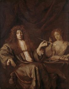 Portrait of Hadriaan Beverland with a Prostitute, c.1676. Creator: Ary de Vois