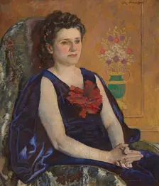 Portrait of Halina Zadeckka, between 1940-1945. Creator: Jozef Mehoffer