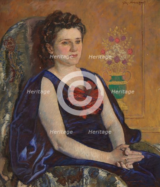Portrait of Halina Zadeckka, between 1940-1945. Creator: Jozef Mehoffer.