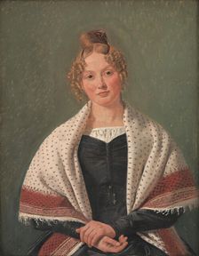 Portrait of Hanne Wanscher, née Wegener, 1835. Creator: Constantin Hansen