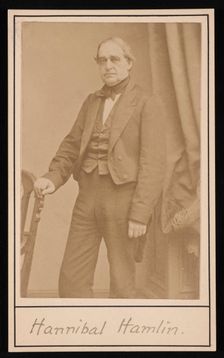 Portrait of Hannibal Hamlin (1809-1891), 1857. Creator: Brady's National Photographic Portrait Galleries