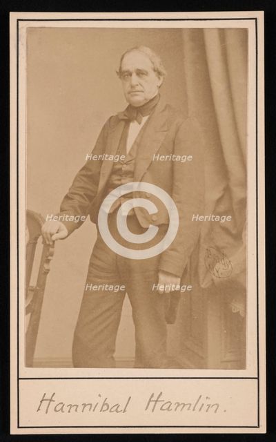 Portrait of Hannibal Hamlin (1809-1891), 1857. Creator: Brady's National Photographic Portrait Galleries.