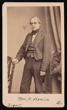 Portrait of Hannibal Hamlin (1809-1891), 1857. Creator: Brady's National Photographic Portrait Galleries