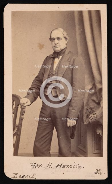 Portrait of Hannibal Hamlin (1809-1891), 1857. Creator: Brady's National Photographic Portrait Galleries.
